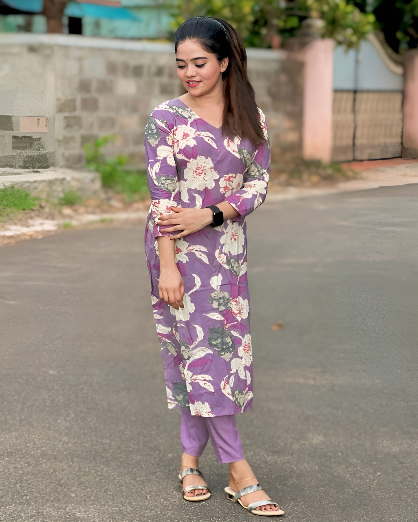 Floral design Kurta set 💜