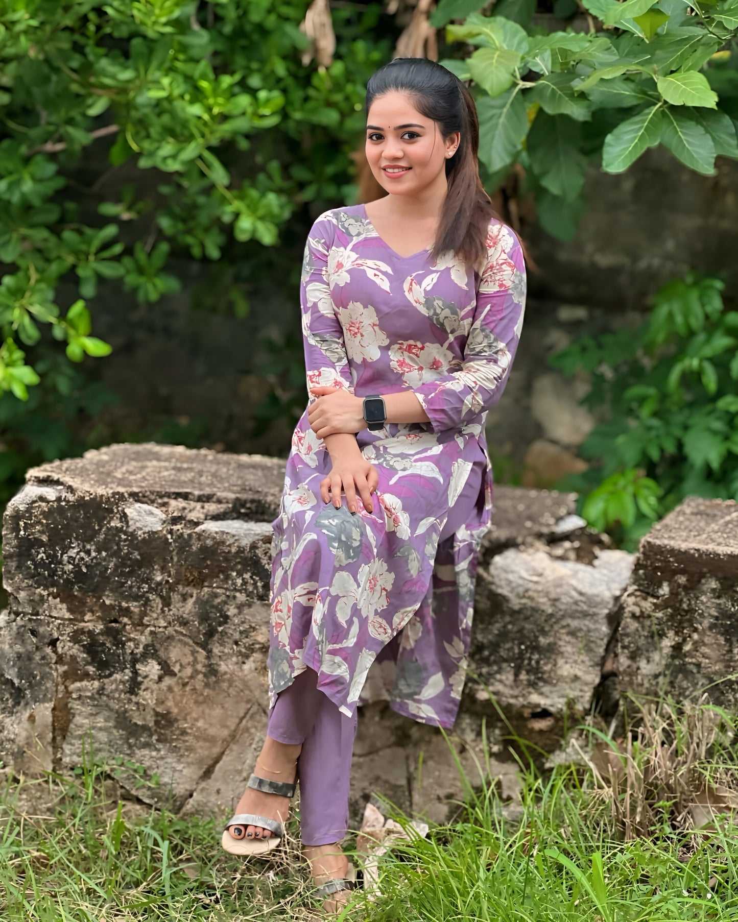 Floral design Kurta set 💜