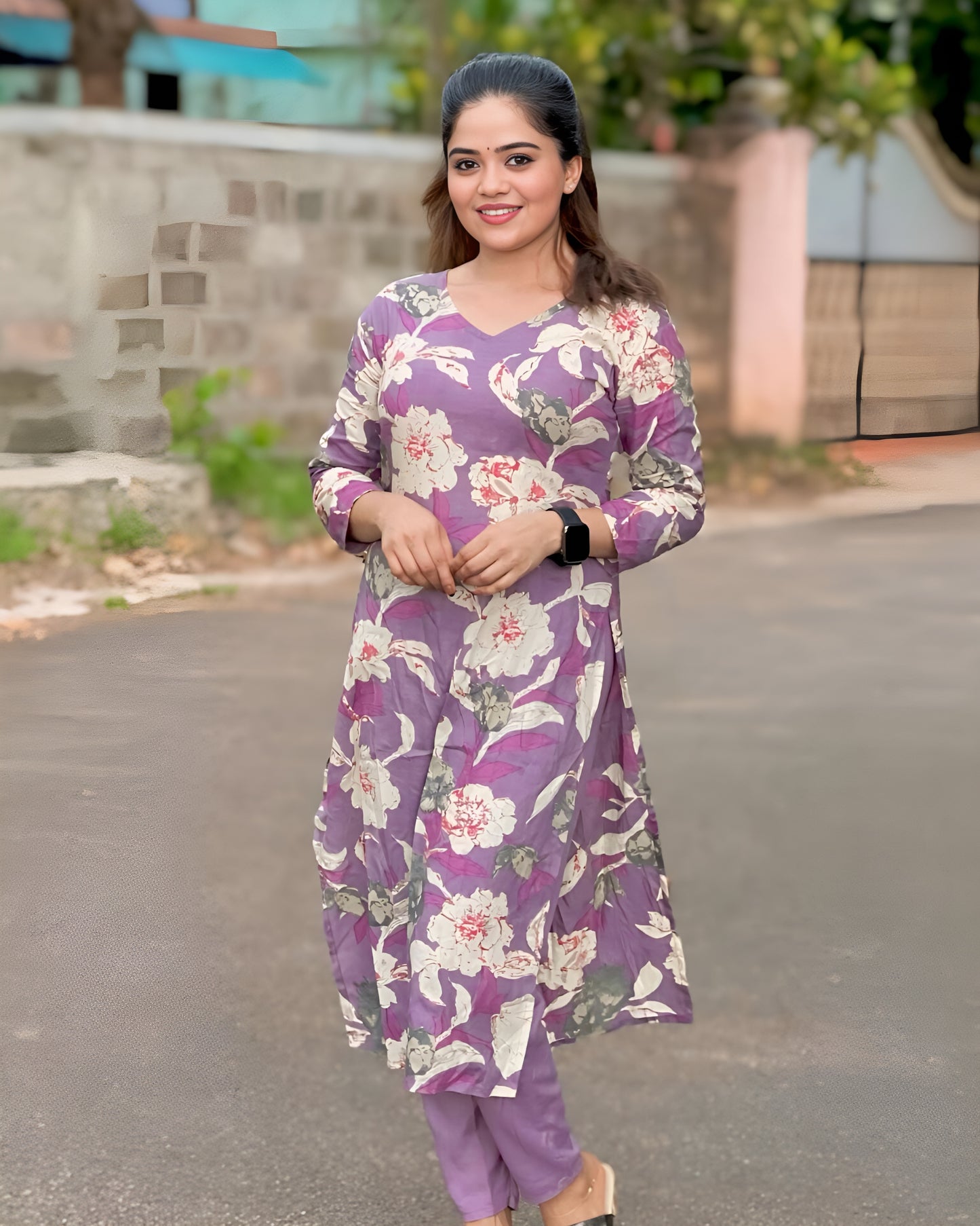 Floral design Kurta set 💜