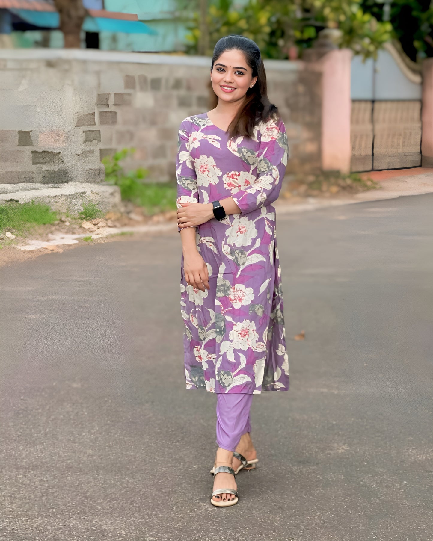 Floral design Kurta set 💜