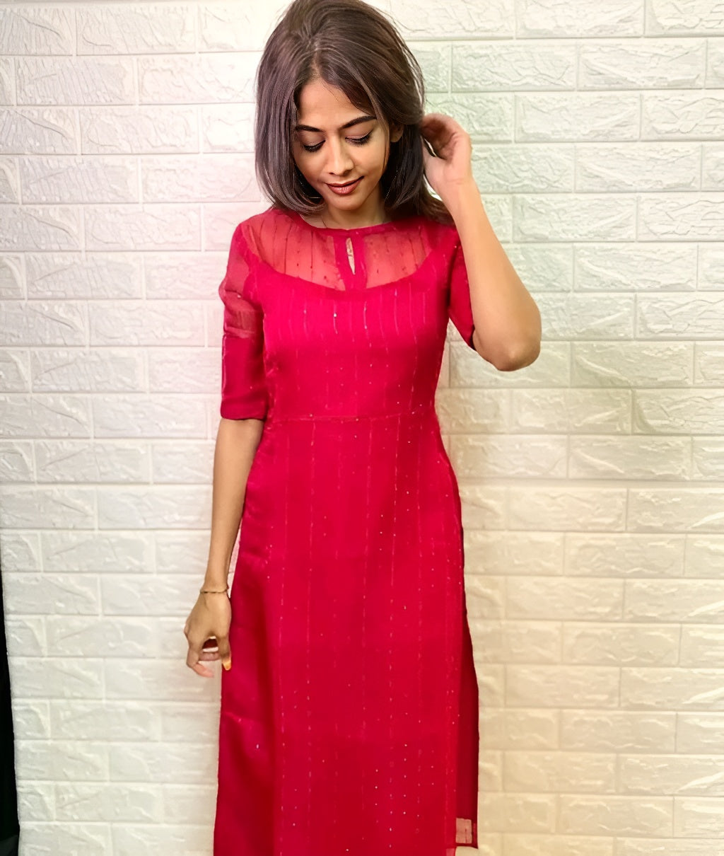 Organza kurti ❤️