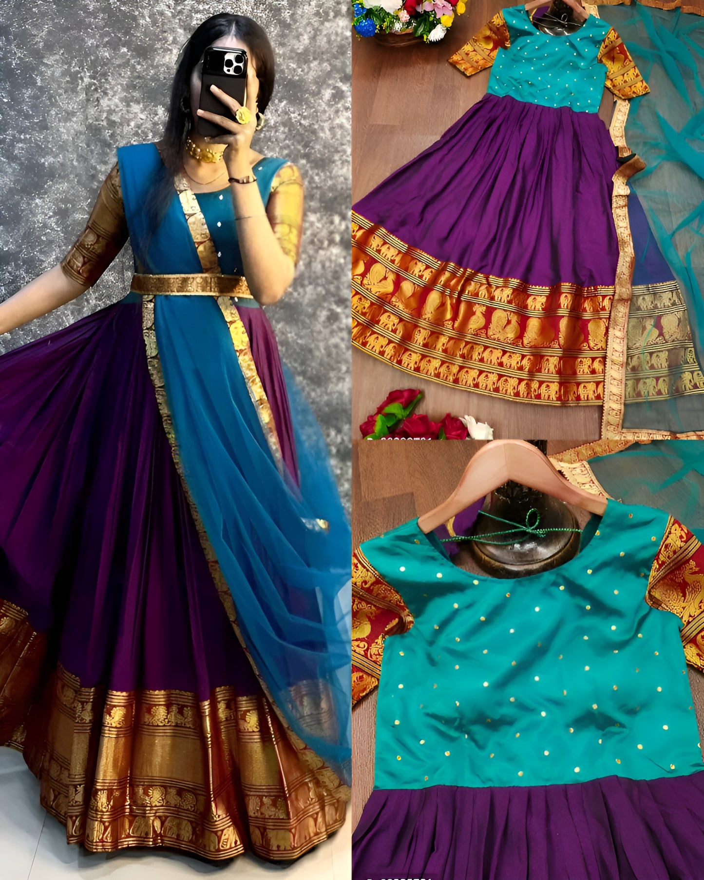 Anarkali Gown With Duppatta❤️💜💙💚