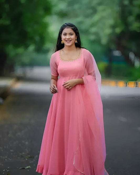 Pink Fancy Gown With Duppatta (DB-GW-017)