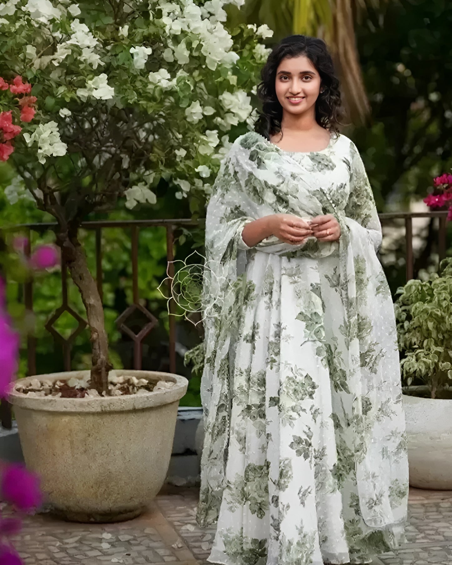 Floral Gown With Duppatta🤍(DB-GW-016)