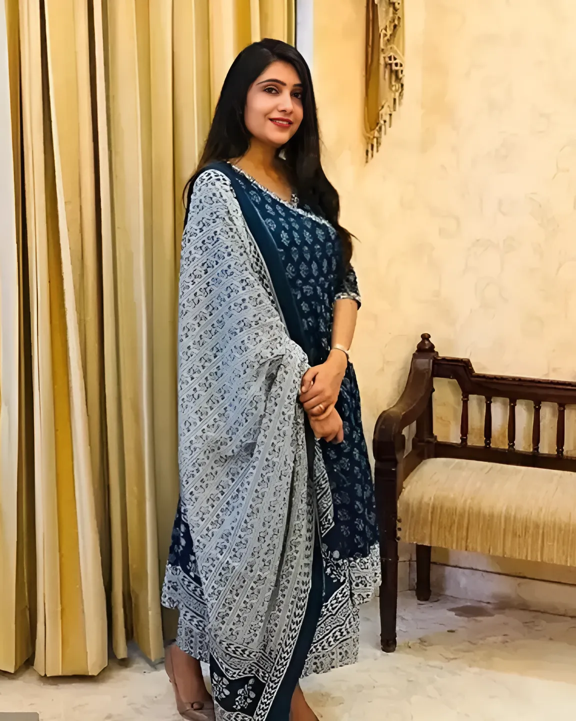 Trendy Kurta Set With dupatta 💙