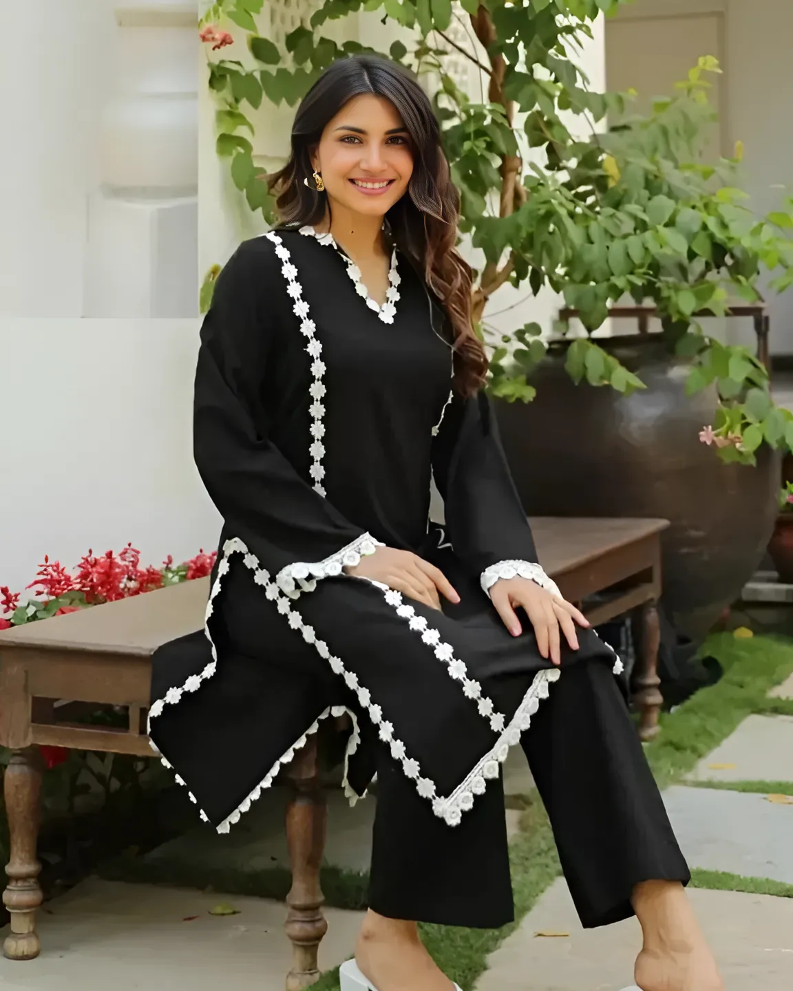 Black Kurta With pant set