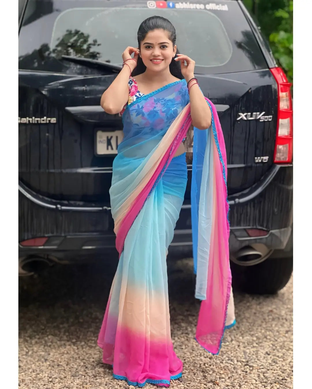 Alia Bhatt Inspired Saree 💙💗(DB-002s)