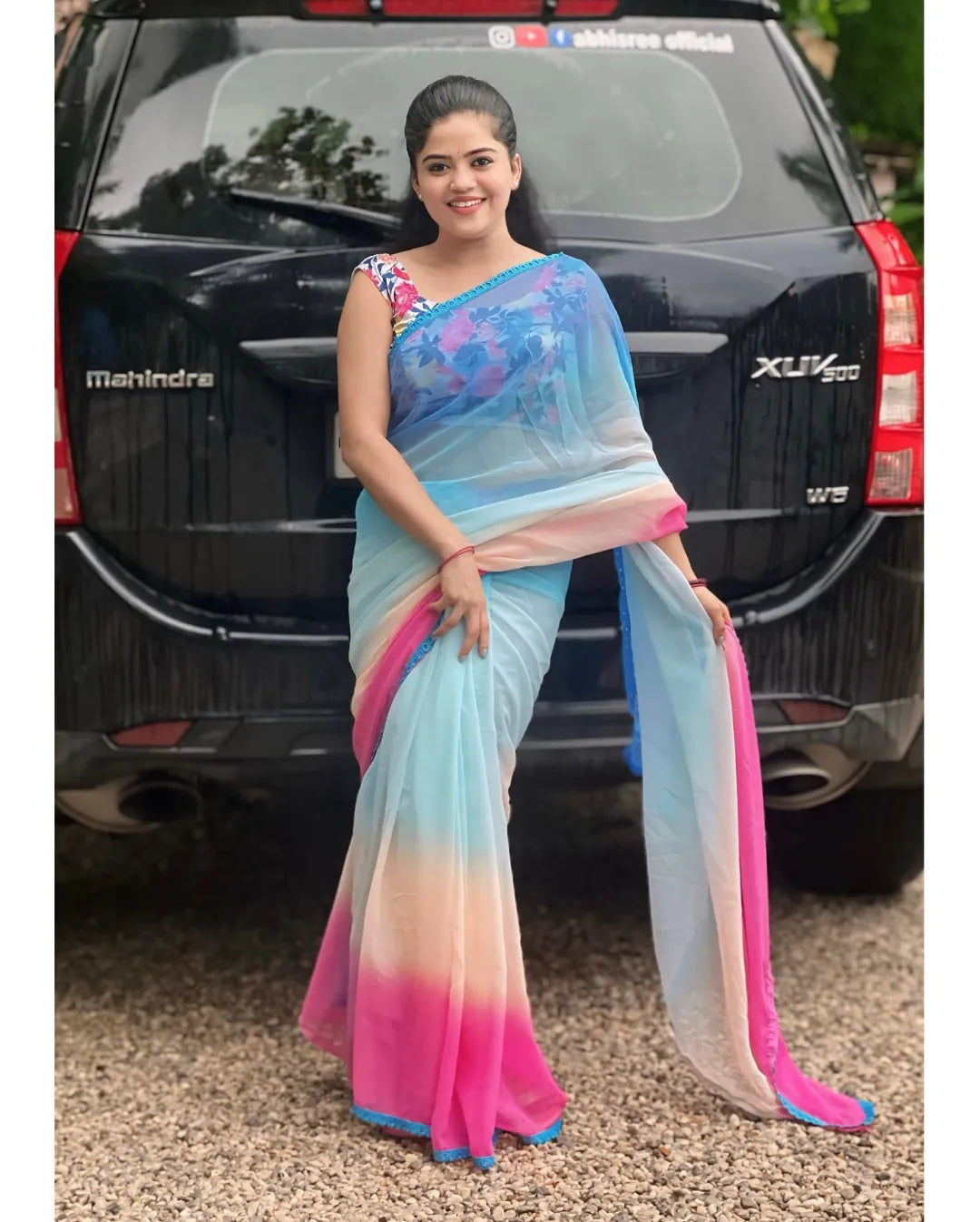 Alia Bhatt Inspired Saree 💙💗(DB-002s)