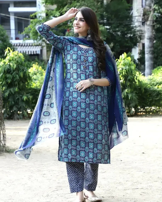 Kurta Set With Duppatta 💙