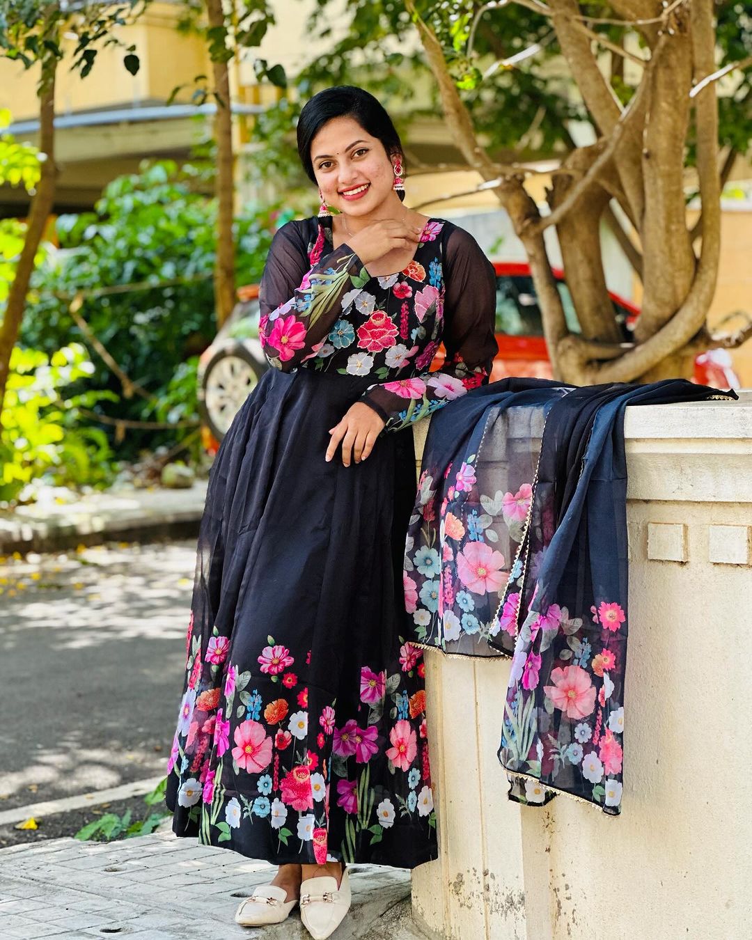 Floral print black Gown🖤 (DB-GW-003)