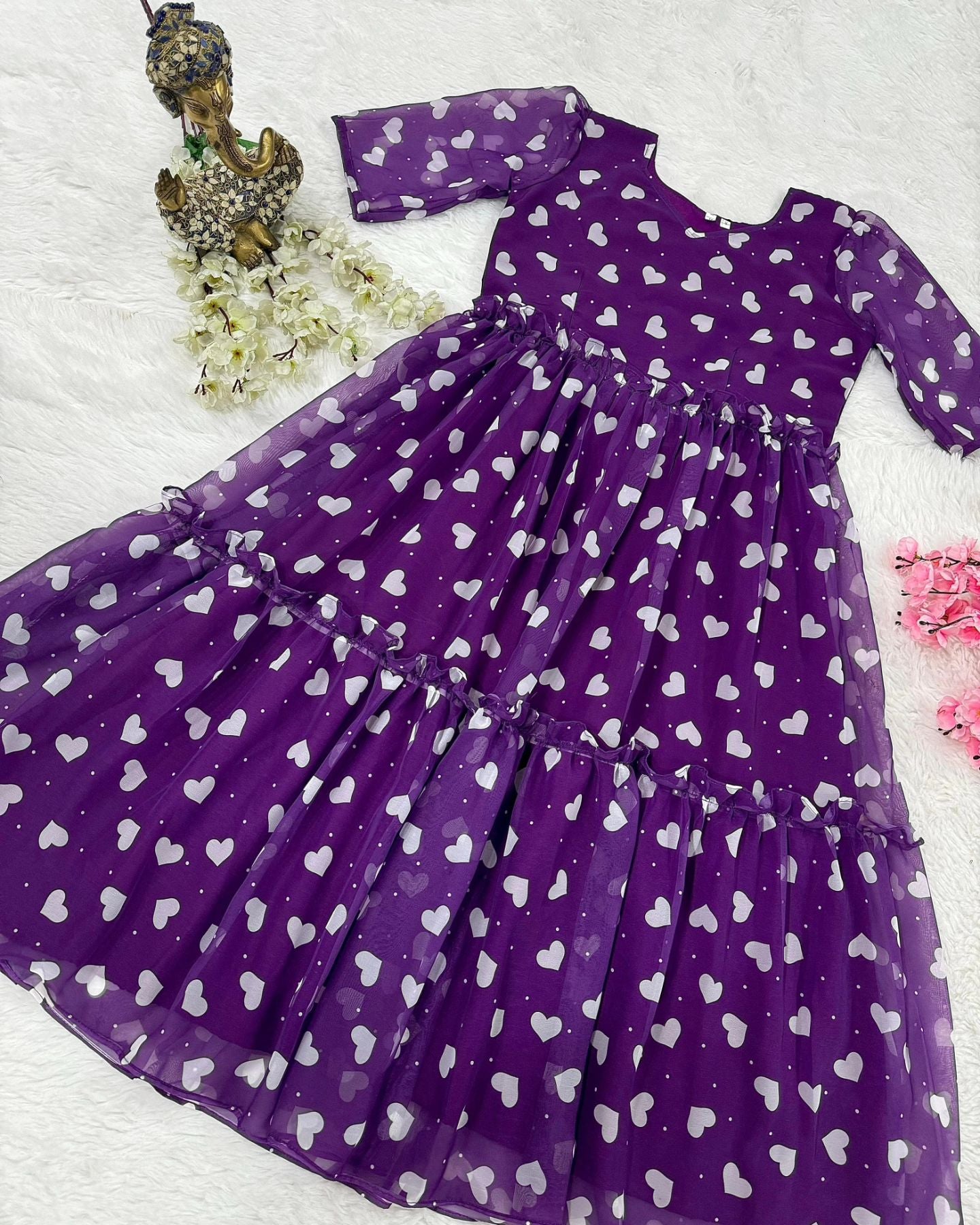 Printed Heart Gown 💜🖤