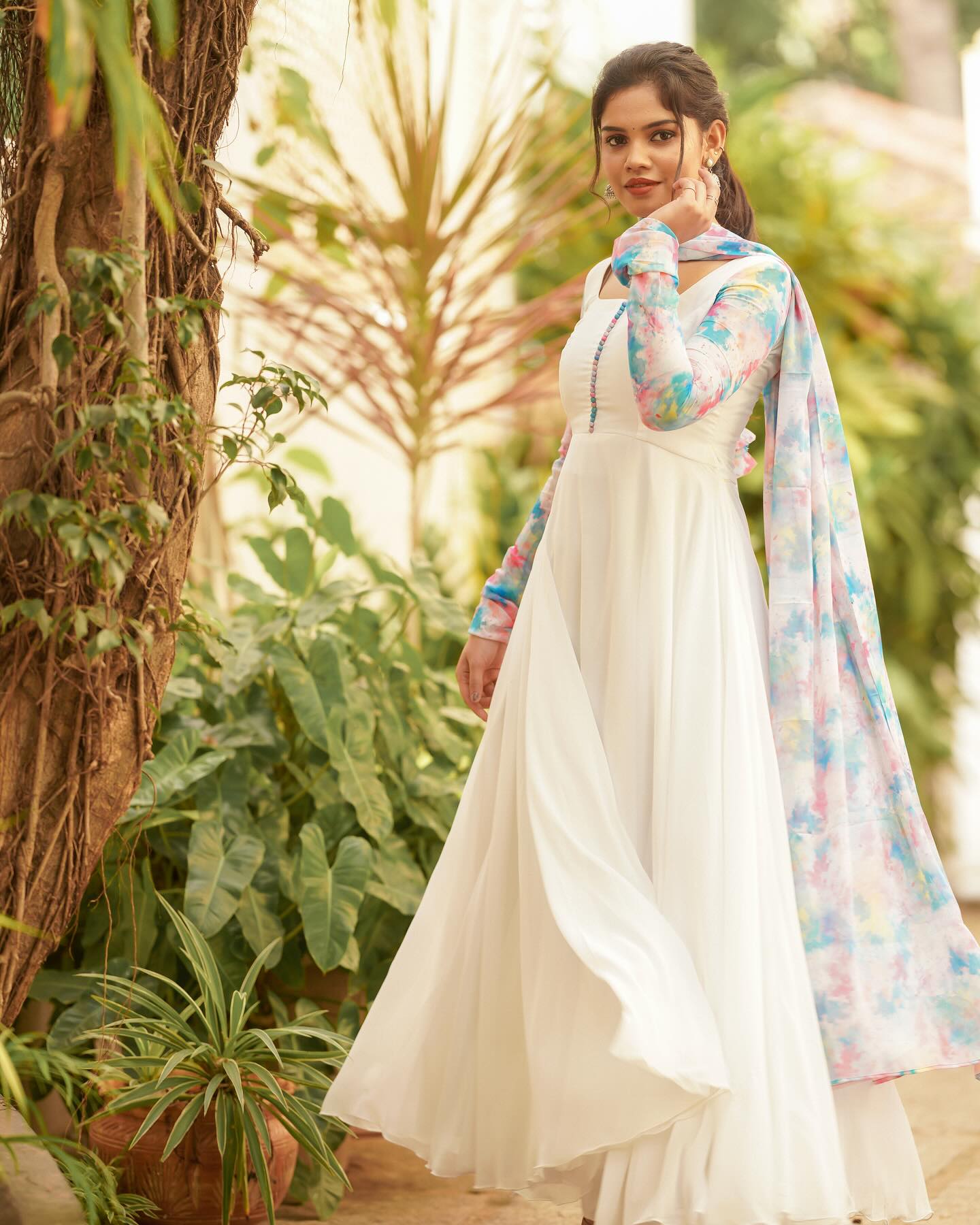 White Georgette Gown With Duppata❤ (DB-GW-010)